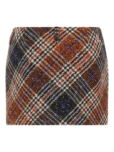 Missoni Multicolor Miniskirt With Concealed Zip Closure And All-over Zig-zag Motif In Wool Woman In Multi