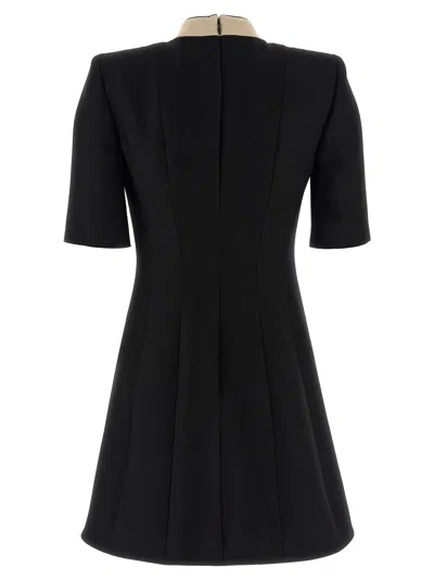 Valentino Garavani Wool And Silk Dress Dresses Black In Black