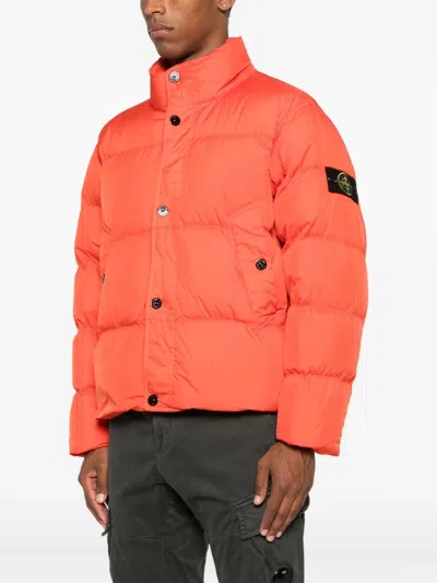 Stone Island Down Jacket In Lightweight Recycled Nylon Reps Jackets Red
