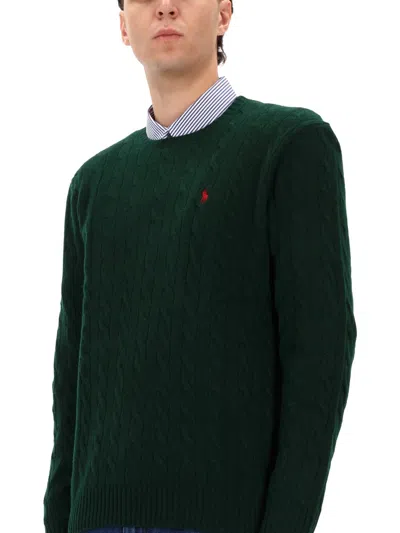 Polo Ralph Lauren Long Sleeve Crew Neck Pullover In Green
