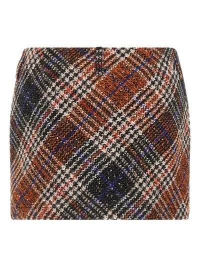 Missoni Multicolor Miniskirt With Concealed Zip Closure And All-over Zig-zag Motif In Wool Woman In Multi