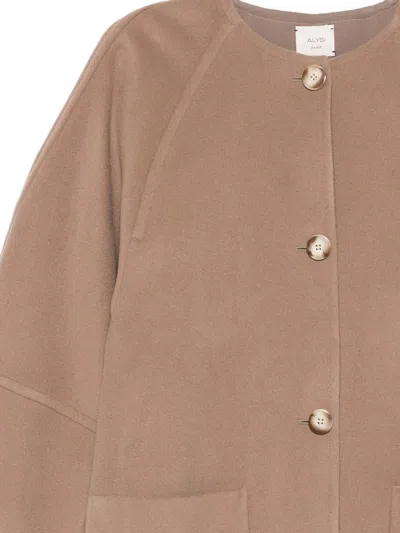 Alysi Wool Coat In Brown