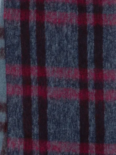 Paul Smith Rectangular Check Pattern Scarf With Fringed Edges In Multi