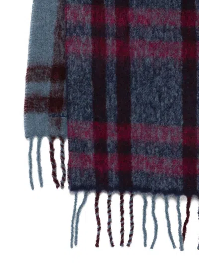Paul Smith Rectangular Check Pattern Scarf With Fringed Edges In Multi