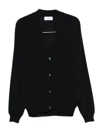 Lardini Button-front Wool Cardigan In Black