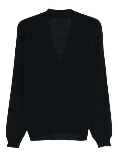 Lardini Button-front Wool Cardigan In Black