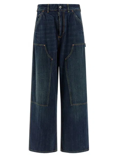 Maison Margiela Comfortable Wide Leg Work Jeans In Blue