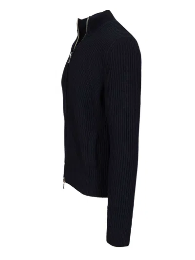 Fedeli Zip-up Cardigan Knitwear Blue In Blue