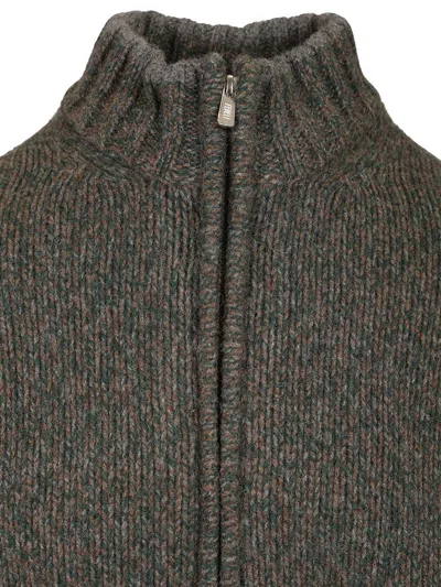 Fedeli Zip-up Cardigan Knitwear Green In Green