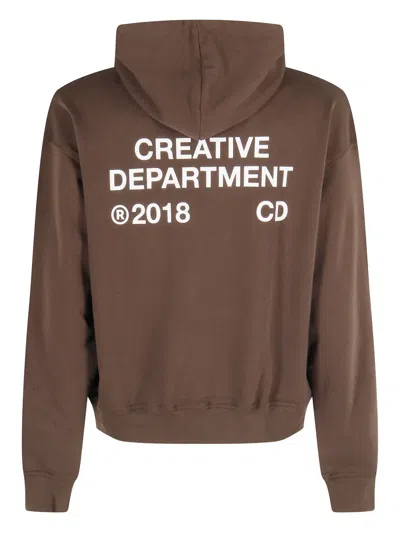 Reternity Logo-print Zip Cotton Hoodie In Brown