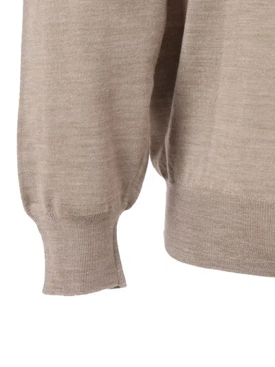 Fedeli Long-sleeve Polo Shirt In Neutral