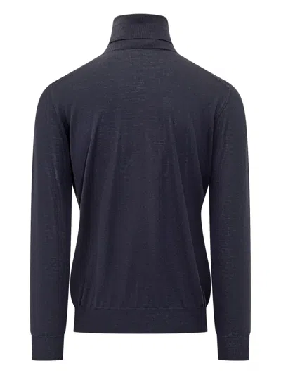 Filippo De Laurentiis Roll-neck Long-sleeve Sweater In Blue