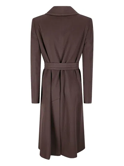 Tagliatore Tailored Virgin Wool And Cashmere Long Coat In Brown