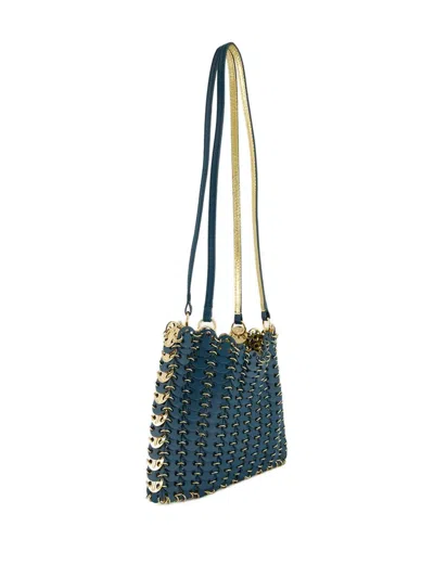 Rabanne Teal 1969 Reversible Leather Shoulder Bag In Green