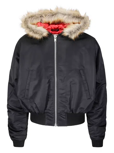 Stockholm Surfboard Club Hooded Puffer Jacket In Black