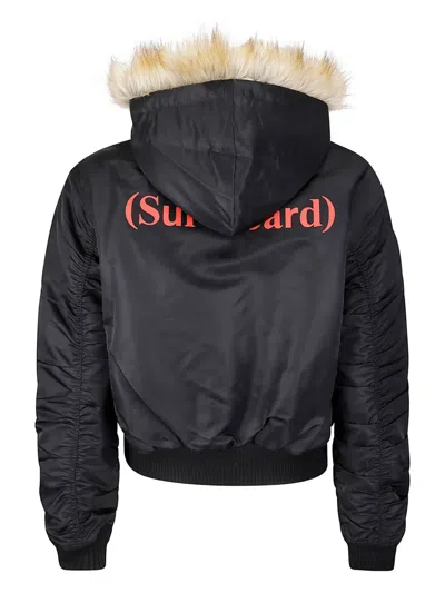 Stockholm Surfboard Club Hooded Puffer Jacket In Black