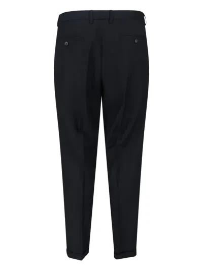 Cruna Straight-leg Black Trousers With Tailored Fit In Black