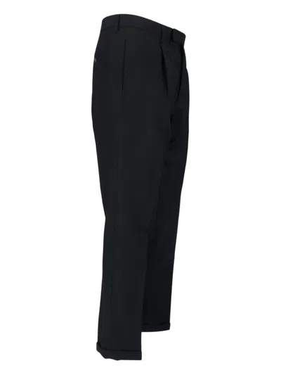 Cruna Straight-leg Black Trousers With Tailored Fit In Black