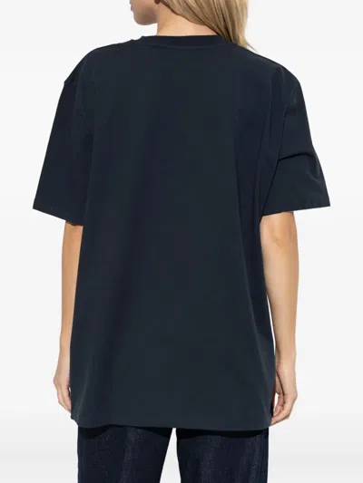 Rotate Birger Christensen Embroidered T-shirt In Blue