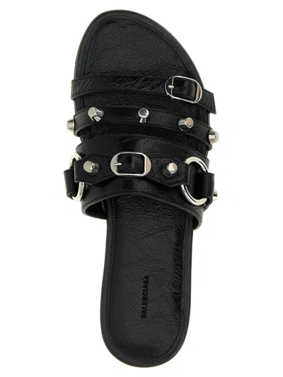Balenciaga City Flat Sandals In Black