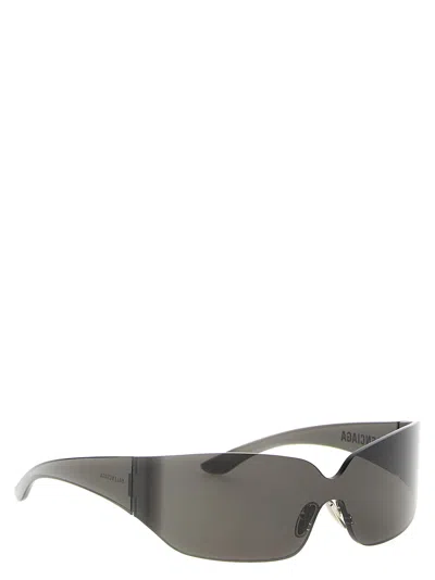 Balenciaga Wraparound Square Frame Sunglasses In Gray