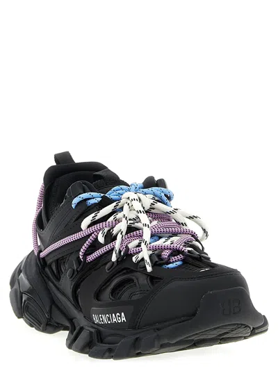Balenciaga Black Mesh And Rubber Track Trail Laces Sneakers In Black