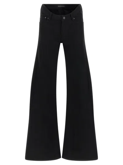 Balenciaga Flared Leg Jeans With Pockets And Loops In Black