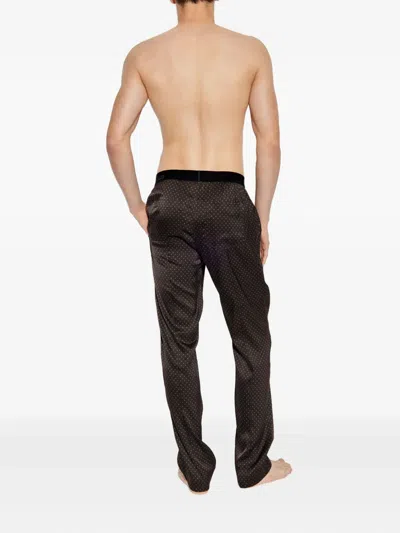 Tom Ford Polka-dot Pattern Pyjama Pants In Brown