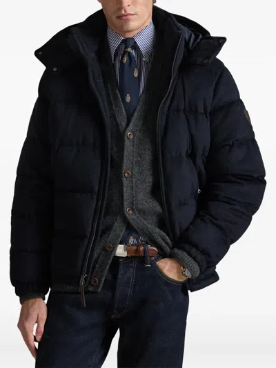 Polo Ralph Lauren Down Melton Decker Puffer Jacket In Blue