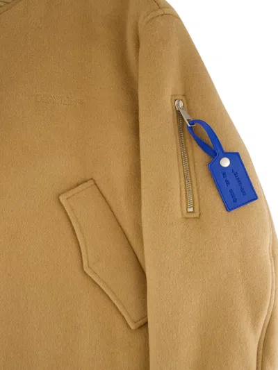 Off-white Long Sleeve Casual Jacket In Brown