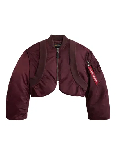 Alpha Industries Ma-1 Knit Rib Flight Jacket In Red