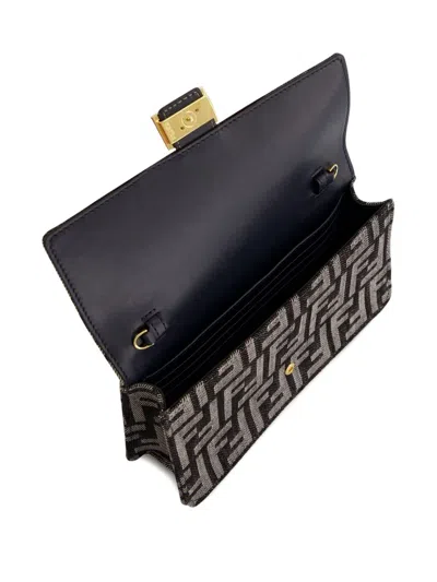Fendi Baguette Chain Strap Wallet In Brown