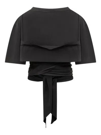 Dsquared2 Logo-detail Tie Fastening T-shirt In Black