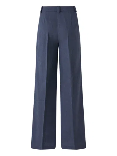 Pinko Blue Pants With Belt Loops In Wool Woman In Blue