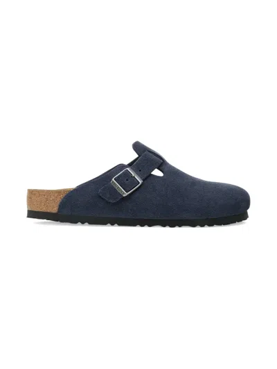 Birkenstock Boston Buckle-fastening Slippers In Blue