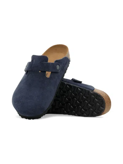 Birkenstock Boston Buckle-fastening Slippers In Blue