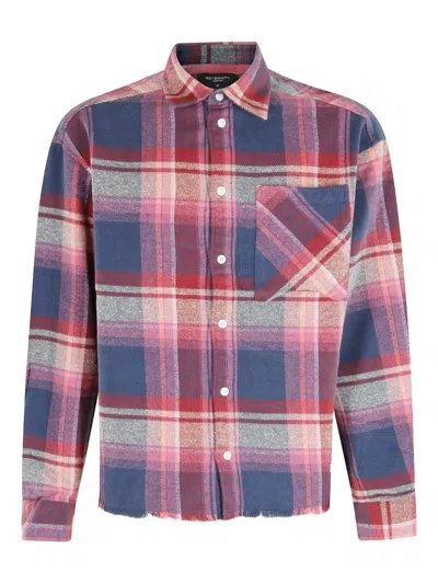 Reternity Plaid-pattern Flannel Shirt In Purple
