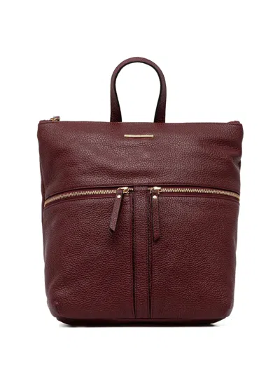 Geox Front-zip Top-handle Backpack In Burgundy