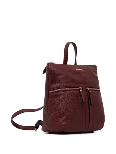 Geox Front-zip Top-handle Backpack In Burgundy