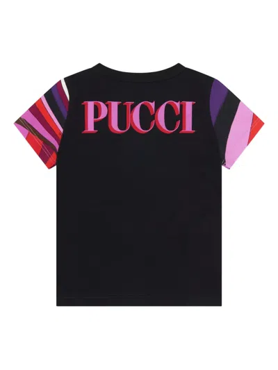 Pucci Junior Fish Logo T-shirt In Black