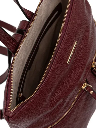 Geox Front-zip Top-handle Backpack In Burgundy