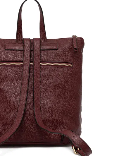 Geox Front-zip Top-handle Backpack In Burgundy