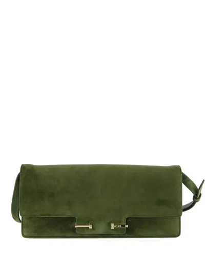 Tom Ford Aube East-west Goat Suede Shoulder Bag In Green