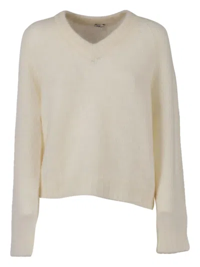 Aspesi Mohair And Wool Blend Sweater In Neutral