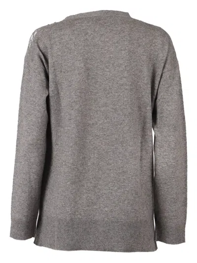 Kangra Cashmere Cornely Cardigan With Side Vents In Gray