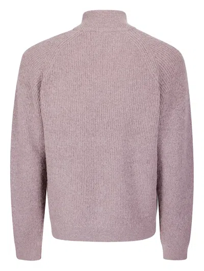 Hiking Patrol Zip-fastening Raglan-sleeve Sweater In Red