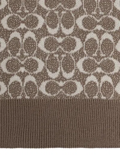 Coach Logo-pattern Scarf In Brown