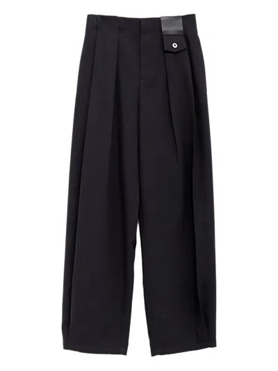 Loewe Pleat-detail Trousers In Black