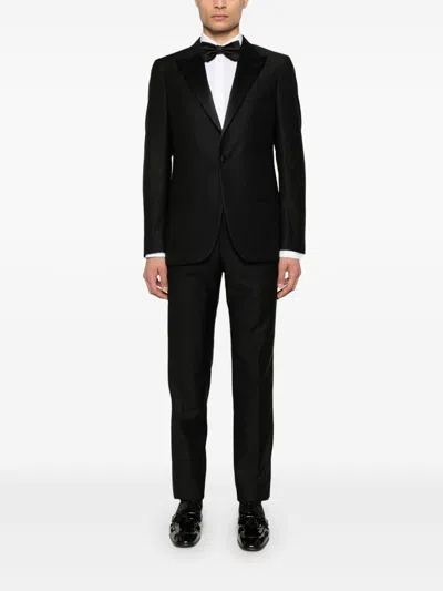 Boglioli Tailored Blazer Peak Lapels In Black