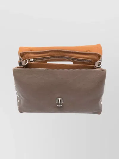 Zanellato Mini Leather Handbag Adjustable Strap In Gray